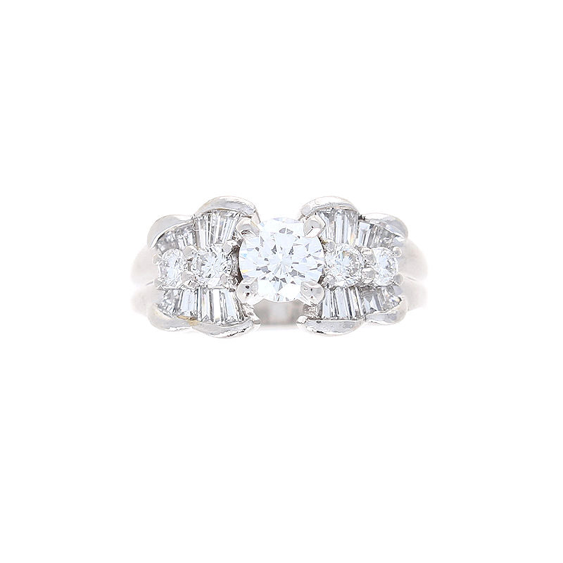 Ladies Platinum 0.50ct Round Diamond Engagement Ring