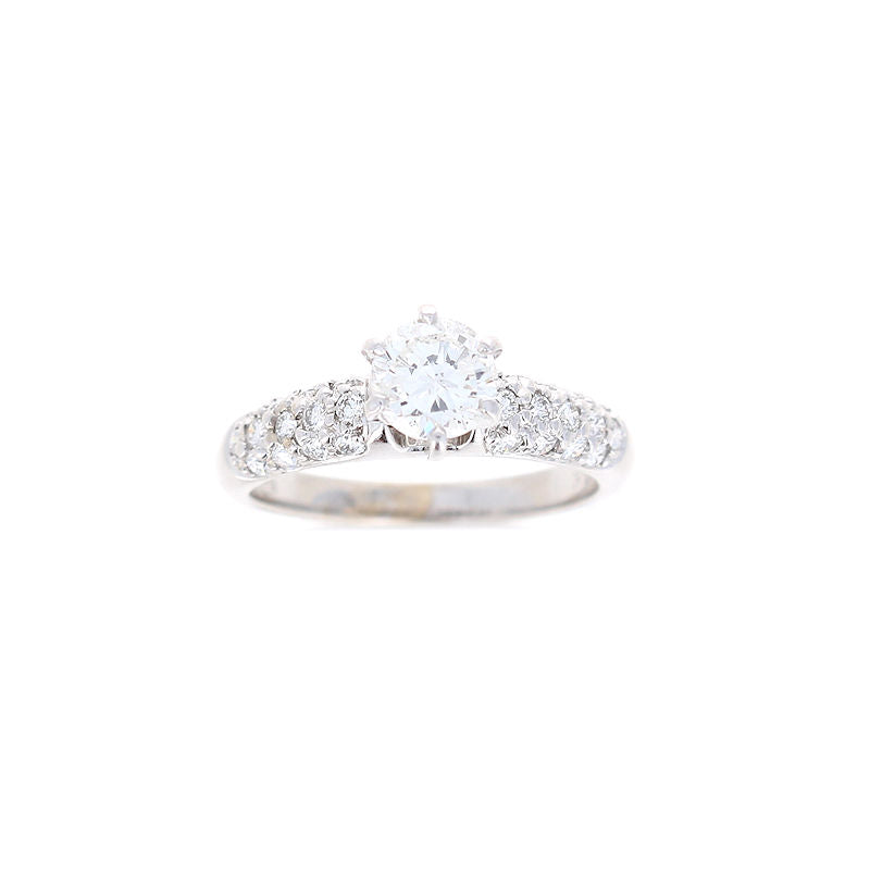 Ladies 18kt White Gold 0.76ct Round and 0.39ct Diamond Engagement Ring