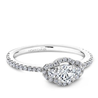 Ladies 14kt White Gold 0.25ct Diamond and 0.40cts Diamond Engagement Ring