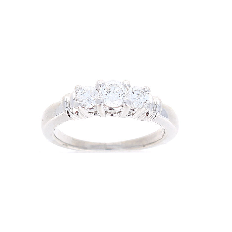 Ladies Platinum 0.22ct Round Diamond Three Stone Engagement Ring