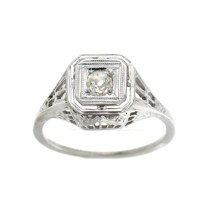 Ladies 18kt White Gold 0.15ct Diamond Engagement Ring