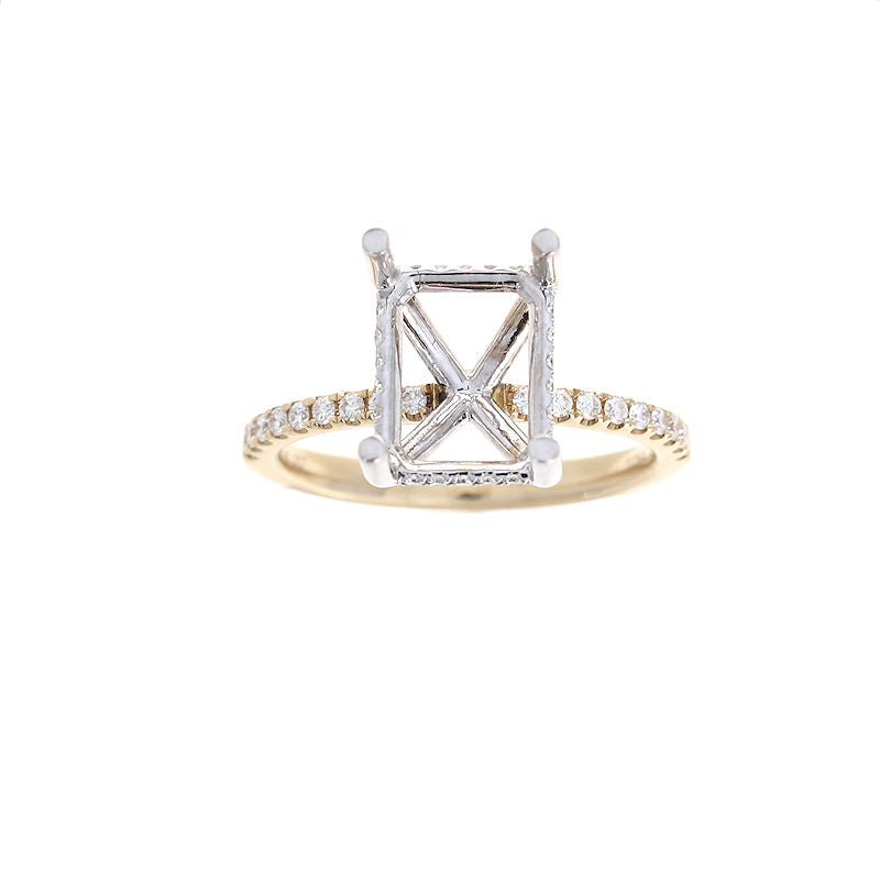 Ladies 14kt Two Tone 0.0.26cts Diamond Engagement Ring Setting