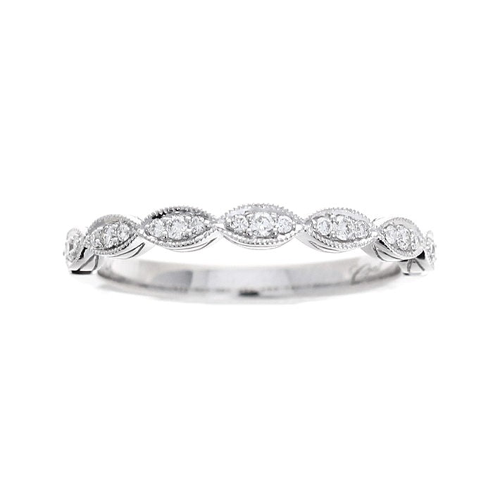 Ladies 14kt White Gold 0.12cts Diamond Wedding Band