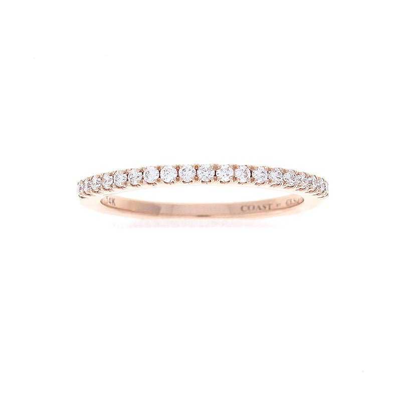 Ladies 14kt Rose Gold 0.19cts Diamond Wedding Band