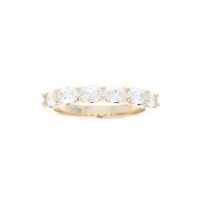 Ladies 14kt Yellow Gold 0.96cts Oval Cut Diamond Wedding Band