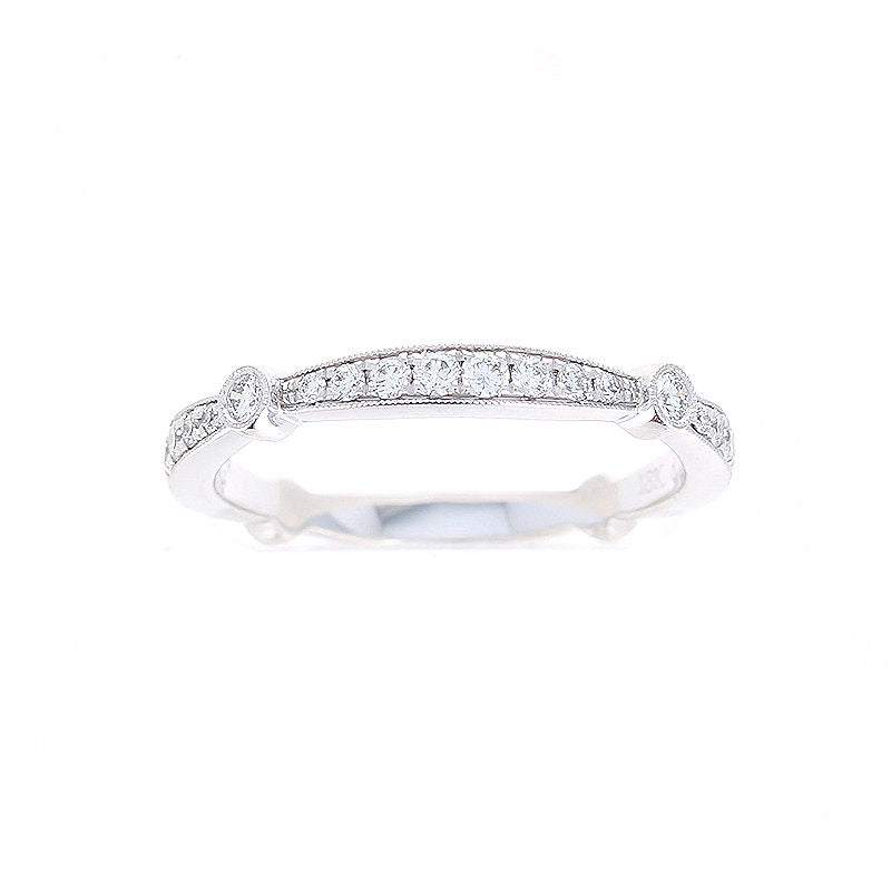 Ladies 18kt White Gold 0.32cts Diamond Wedding Band By Simon G