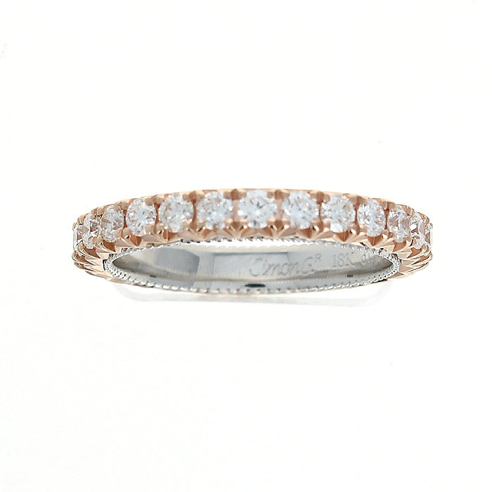 Ladies 18kt Two Tone 1.19cts Diamond Wedding Band