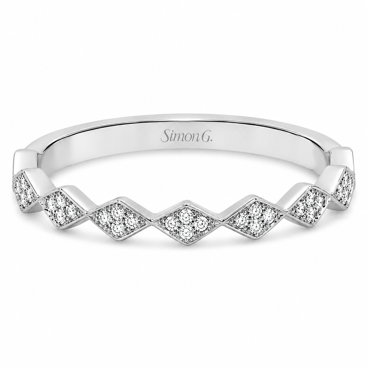 Ladies 14kt White Gold 0.24cts Diamond Wedding Band By Simon G