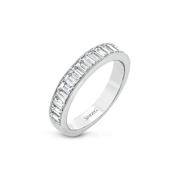 Ladies 18kt White Gold 1.05cts Baguette Diamond Wedding Band by Simon G