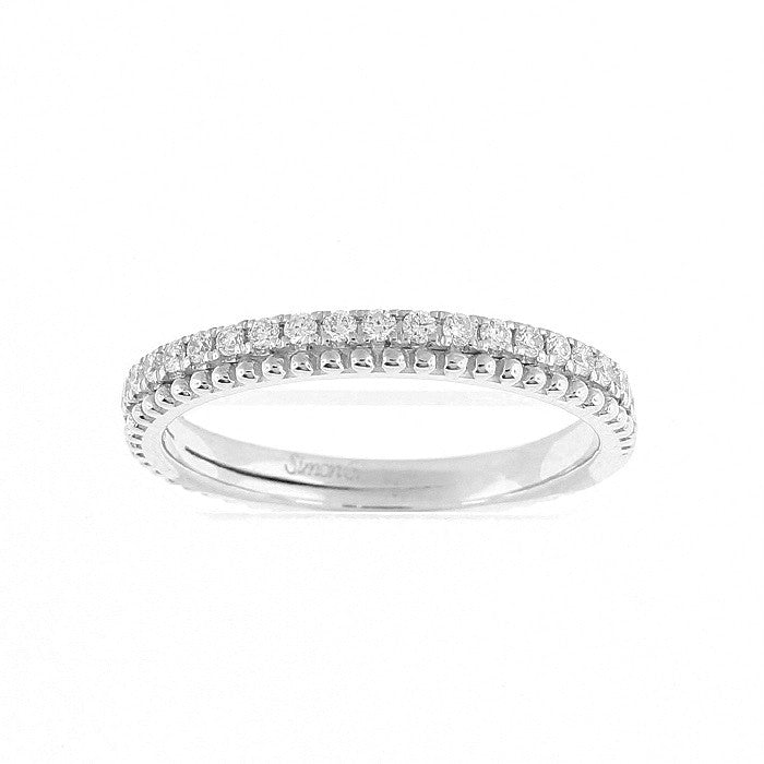 Ladies 18kt White Gold 0.34cts Diamond Wedding Band by Simon G