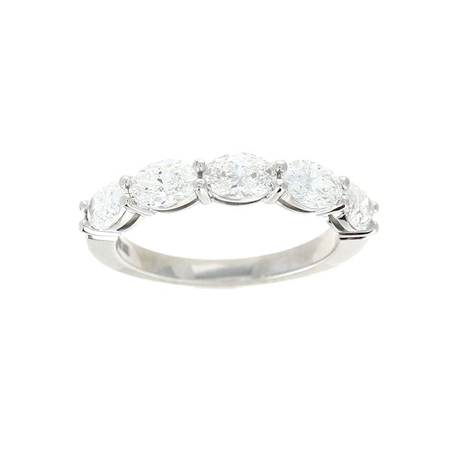 Ladies 14kt White Gold 1.53cts Oval Cut Diamond Wedding Band