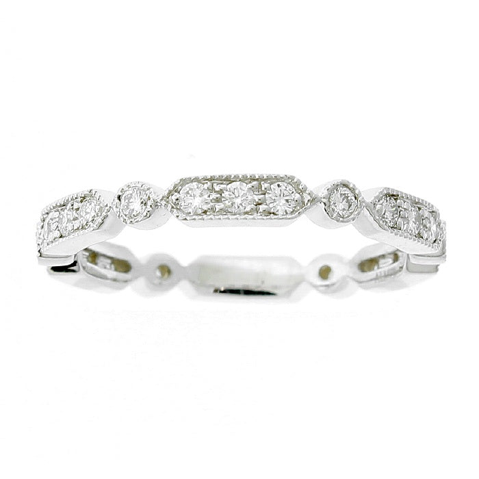 Ladies 14kt White Gold 0.21cts Diamond Wedding Band