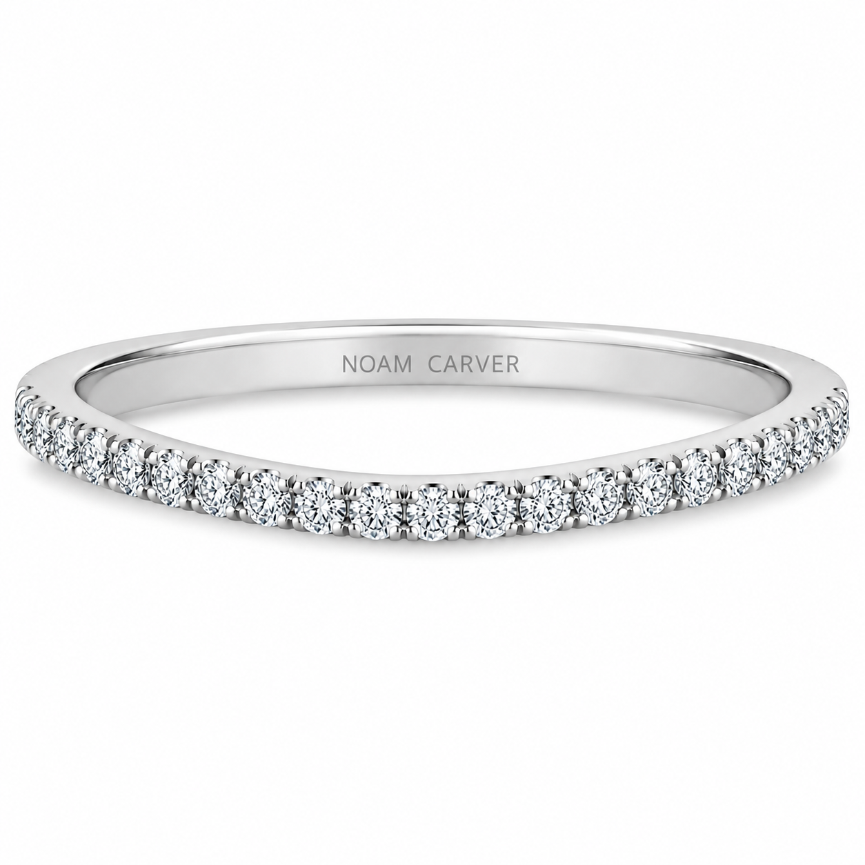 Ladies 14kt White Gold 0.14cts Diamond Contour Wedding Band