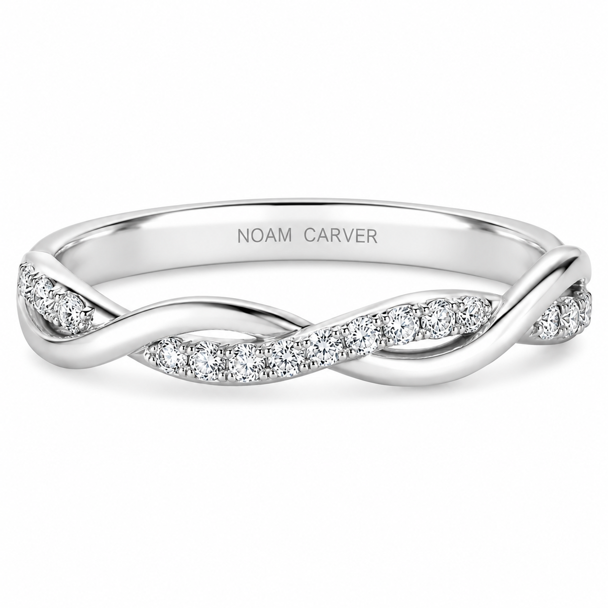 Ladies 14kt White Gold 0.21cts Diamond Infinity Wedding Band