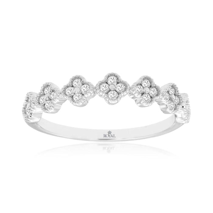 Ladies 14kt White Gold 0.25ct Diamond Wedding Band