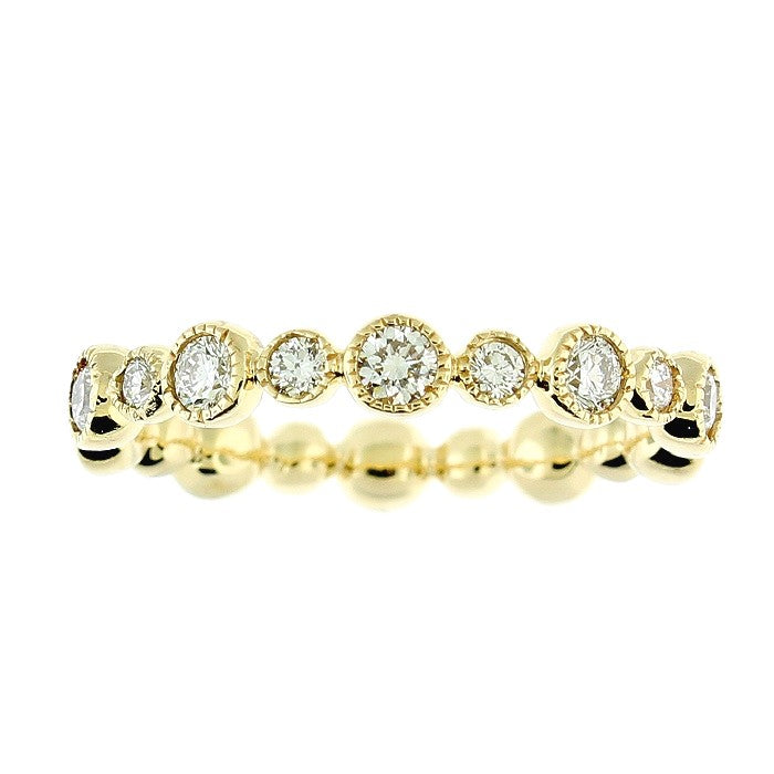 Ladies 14kt Yellow Gold 0.90cts Diamond Wedding Band
