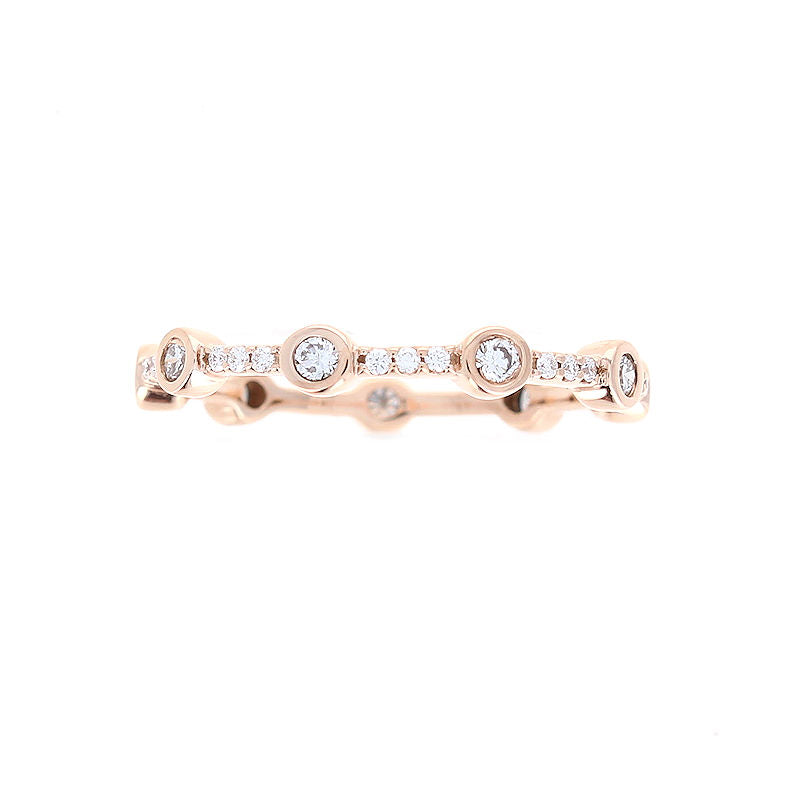 Ladies 14kt Rose Gold 0.40cts Diamond Wedding Band