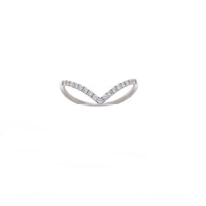Ladies 14kt White Gold 0.19cts Diamond Wedding Band