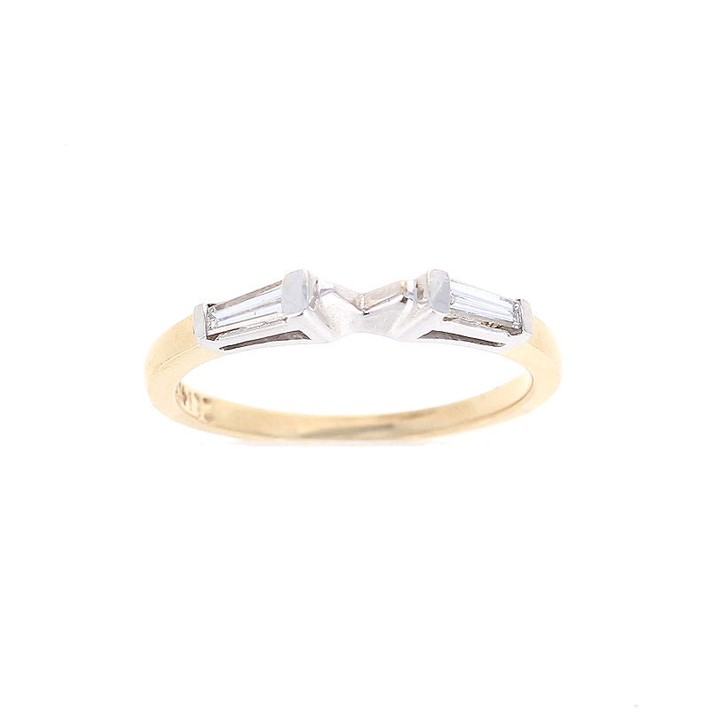 Ladies 14kt Yellow and White Gold 0.21cts Diamond Wedding Band