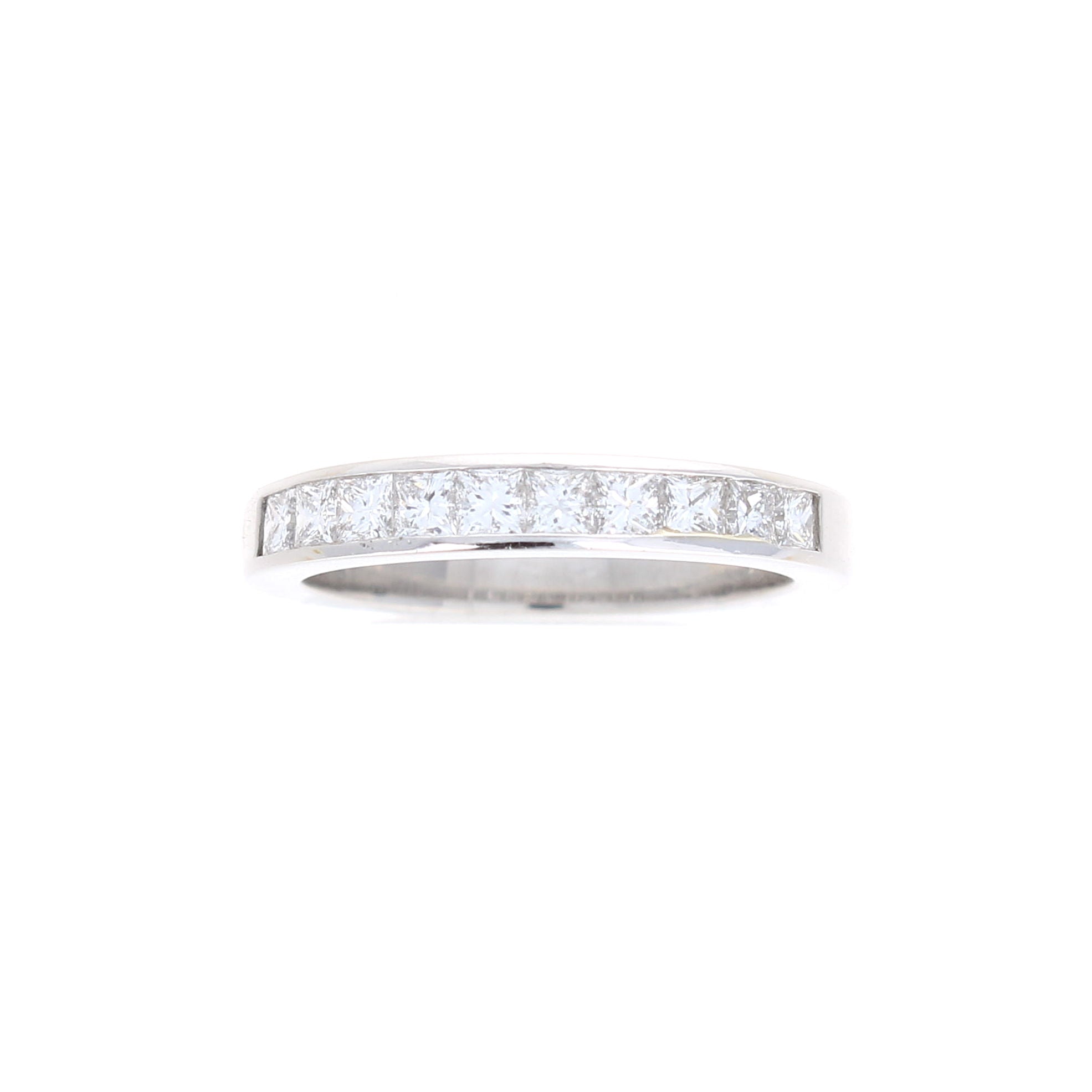 Ladies Platinum 0.69cts Princess Cut Diamond Wedding Band
