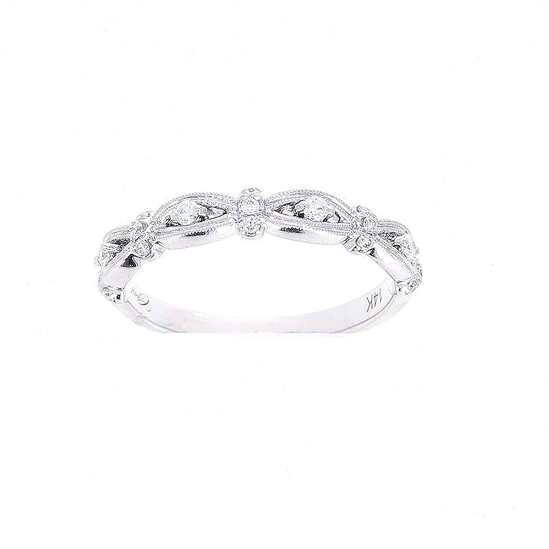 Ladies 14kt White Gold 0.13cts Diamond Wedding Band