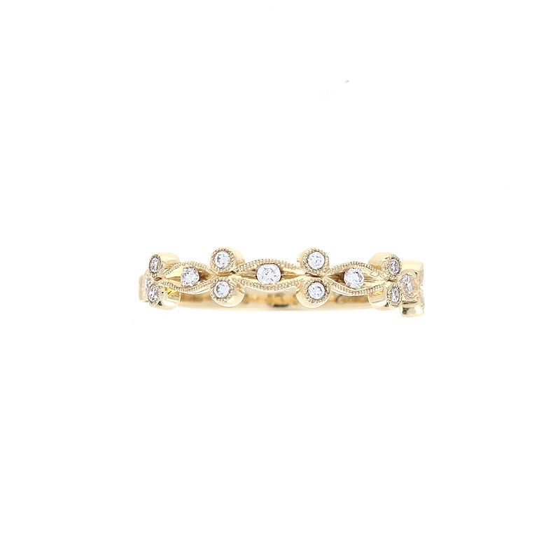 Ladies 14kt Yellow Gold 0.16cts Diamond Wedding Band