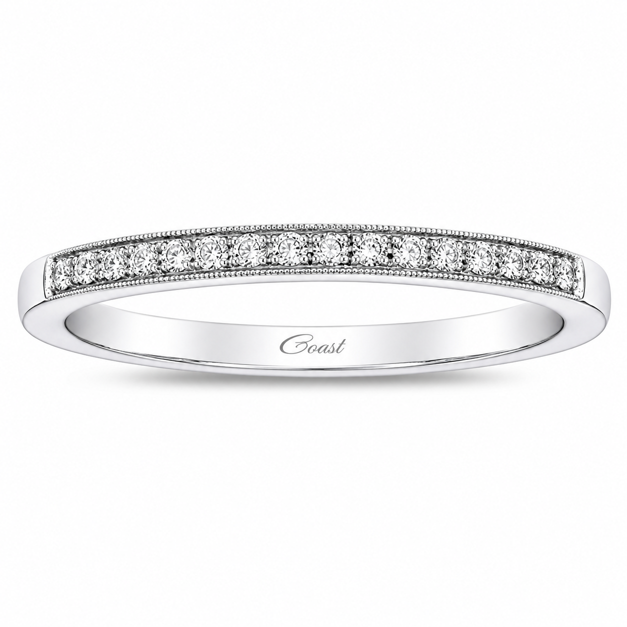 Ladies 14kt White Gold 0.07cts Diamond Wedding Band