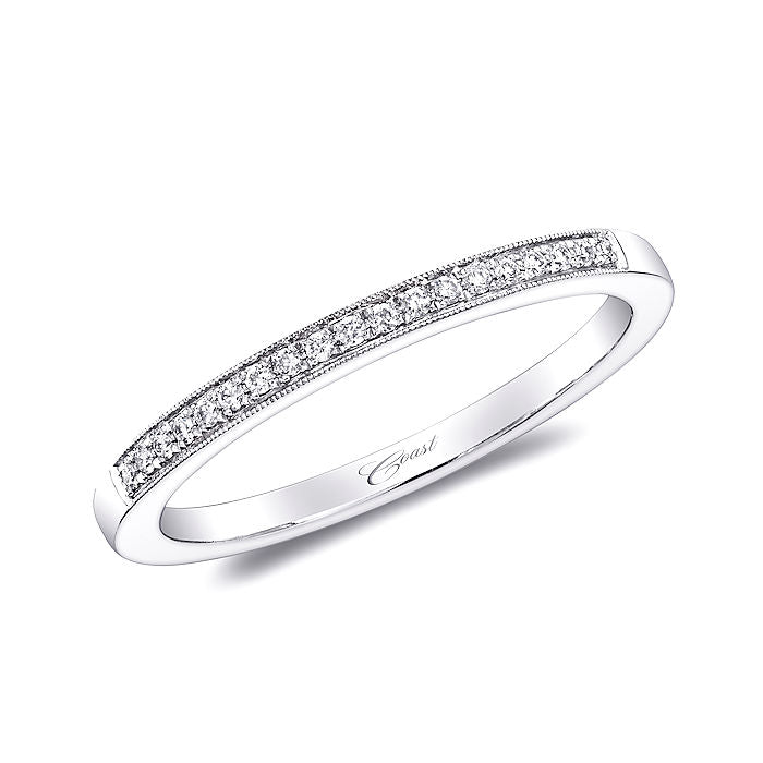 Ladies 14kt White Gold 0.07cts Diamond Wedding Band