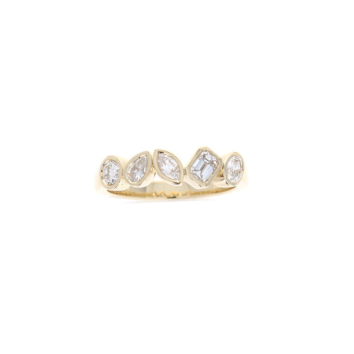 Ladies 14kt Yellow Gold 0.70cts Mixed Cut Diamond Wedding Band