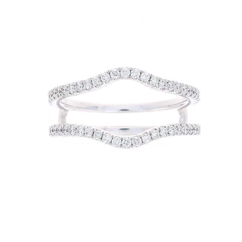 Ladies 14kt White Gold 0.42cts Diamond Ring Guard