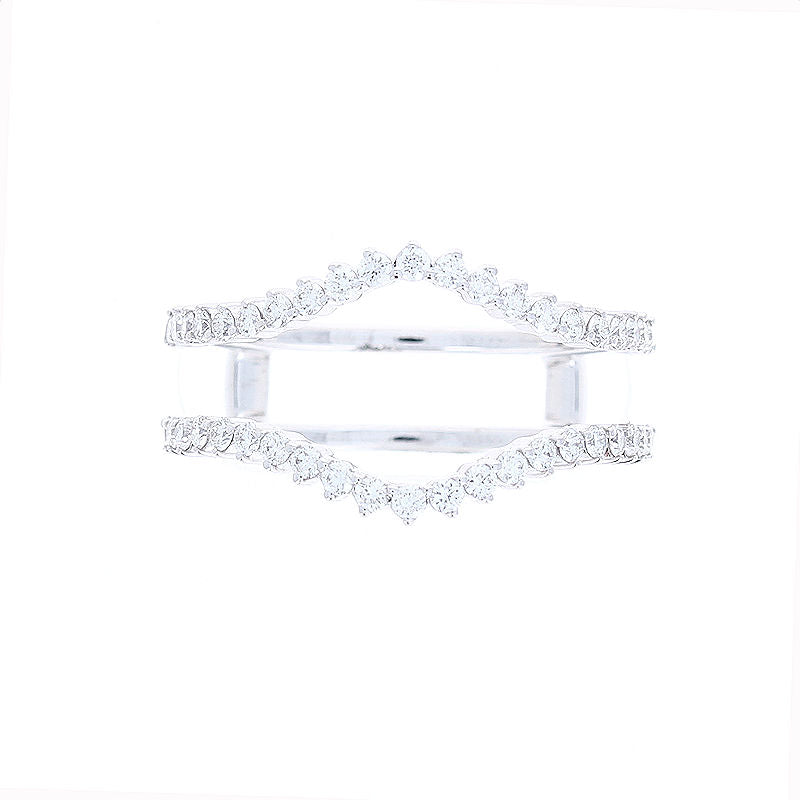 Ladies 14kt White Gold 0.38cts Diamond Ring Guard