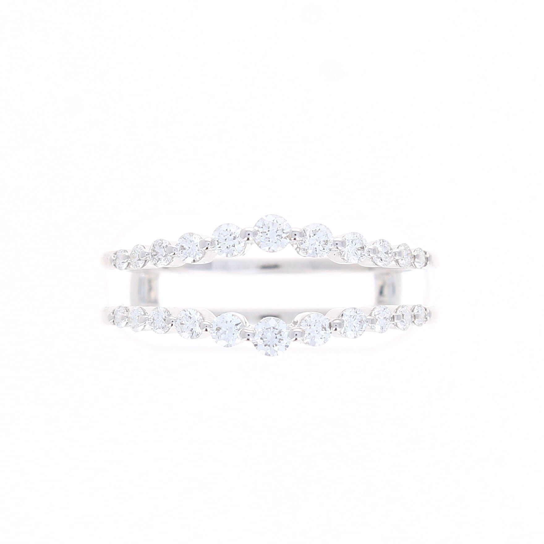 Ladies 14kt White Gold 0.50cts Diamond Wedding Band Guard