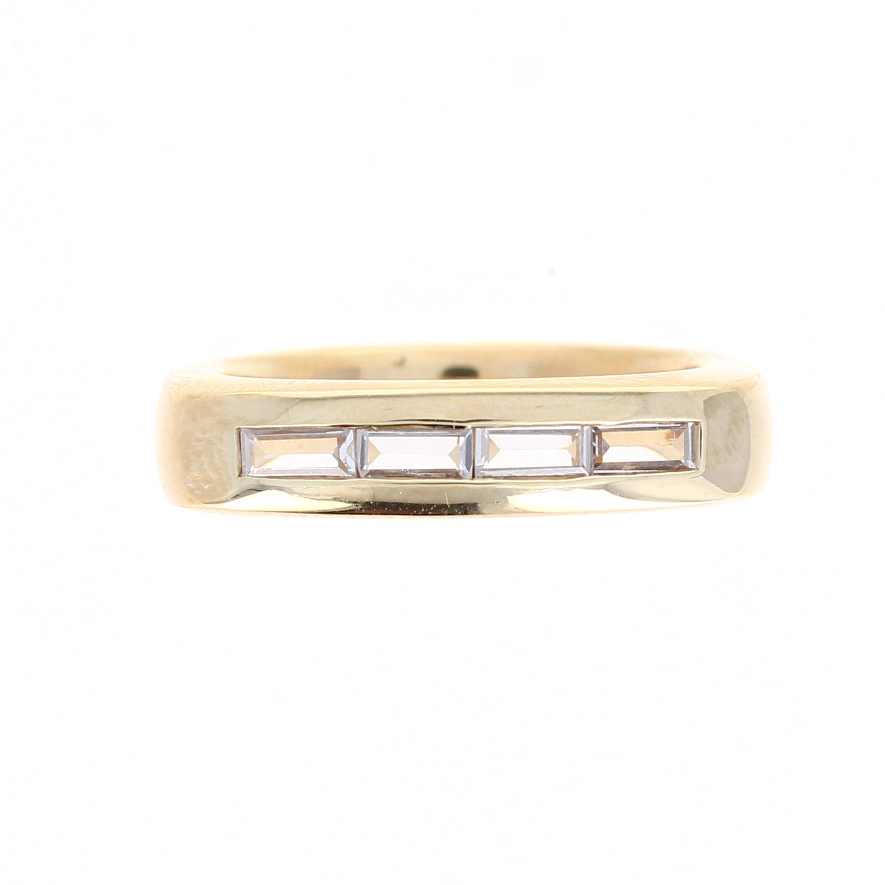Ladies 14kt Yellow Gold Baguette Cut Diamond Wedding Band Sample Setting