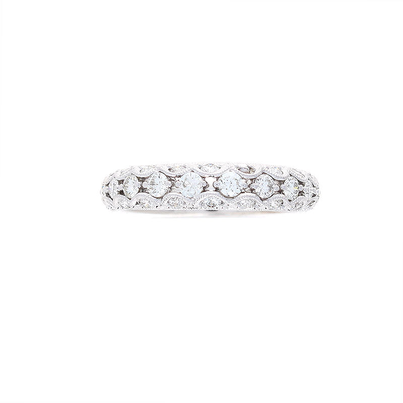 Ladies 14kt White Gold Diamond Wedding Band