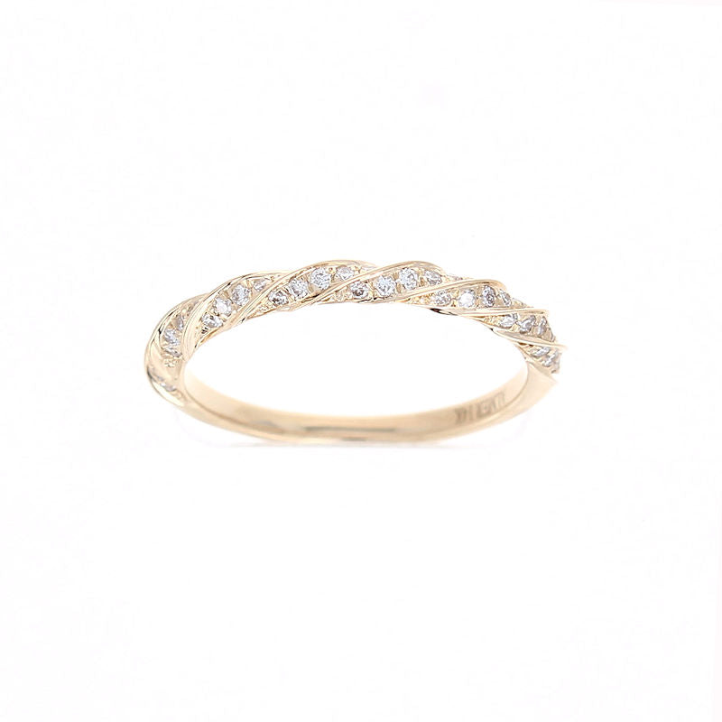 Ladies 14kt Yellow Gold 0.23cts Diamond Twist Wedding Band