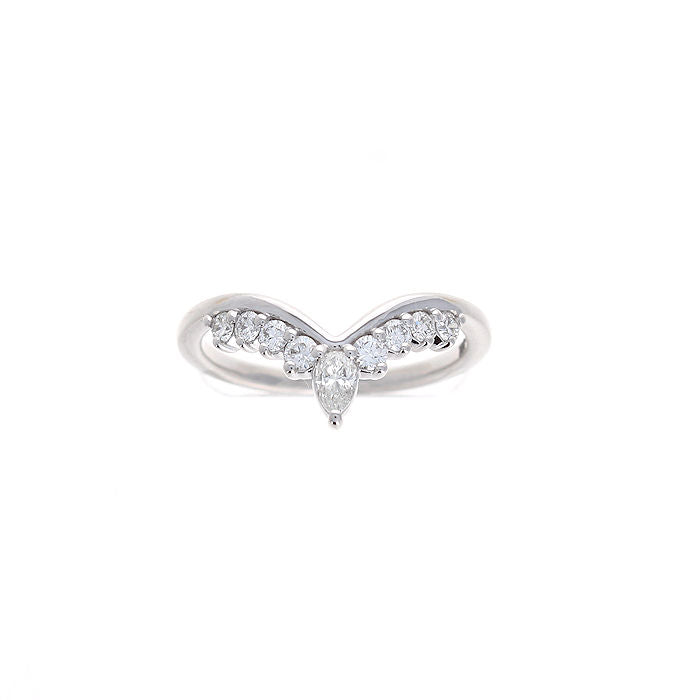 Ladies 14kt White Gold 0.38cts Pear and Round Diamond Wedding Band