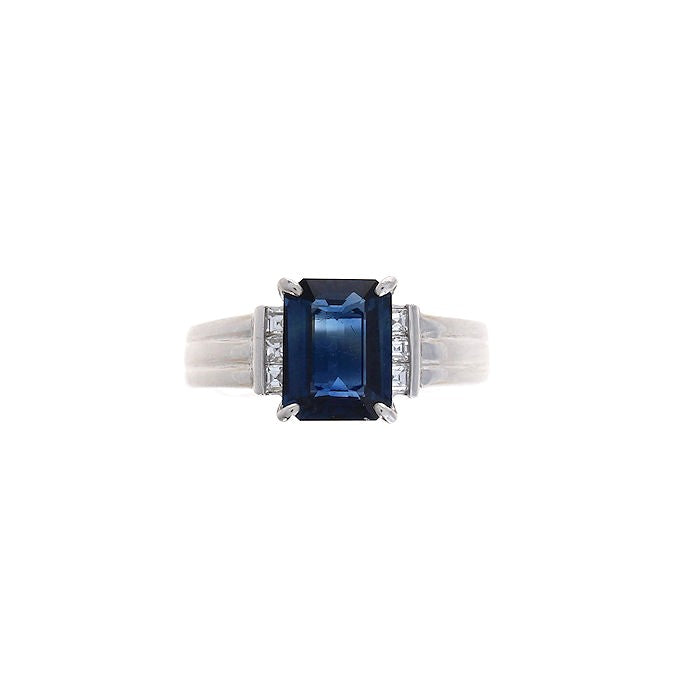 Ladies Platinum 2.02ct Sapphire and 0.17cts Diamond Ring