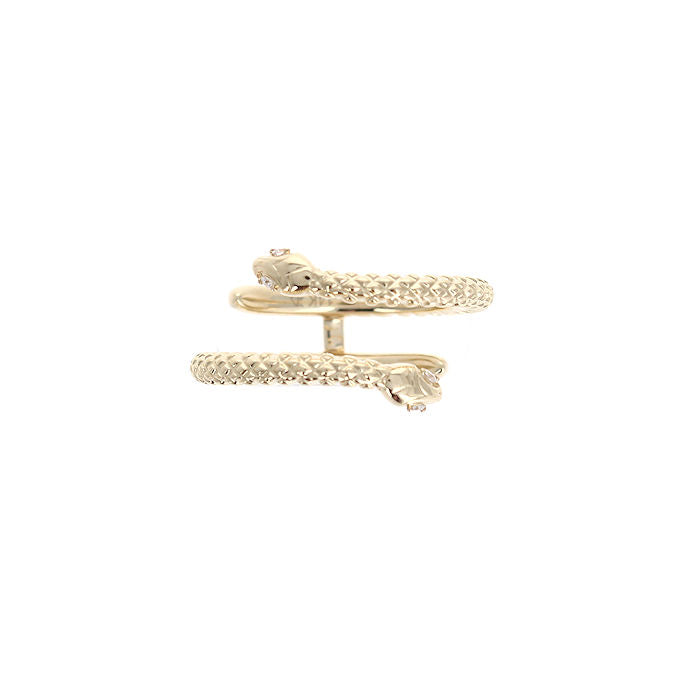 Ladies 14kt Yellow Gold 0.04cts Diamond Snake Ring