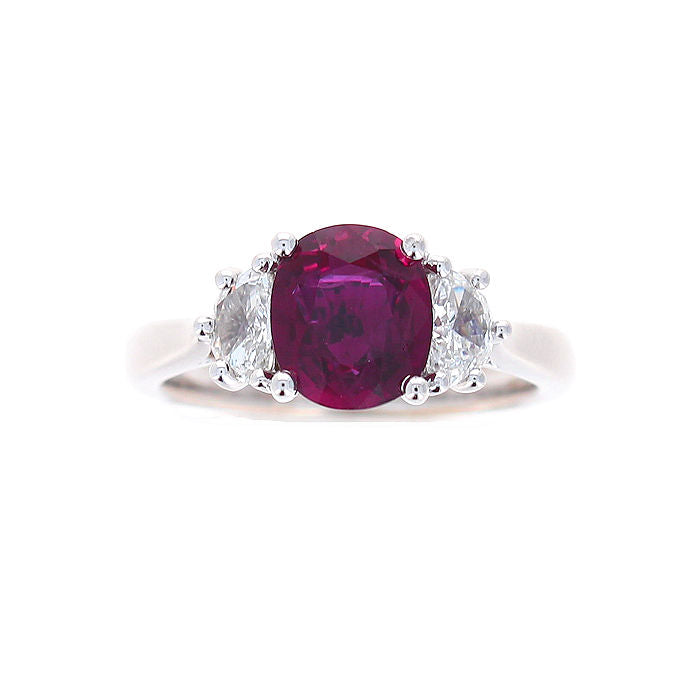 Ladies 14kt White Gold 1.88ct Ruby and 0.47cts Diamond Ring