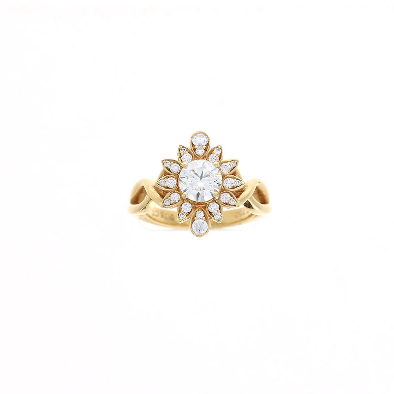Ladies 18kt Yellow Gold 0.75ct Diamond and 0.99cts Diamond Ring