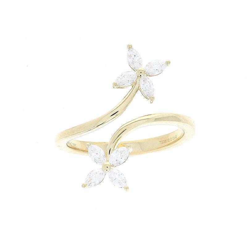 Ladies 18kt Yellow Gold 0.43cts Diamond Flower Ring by Simon G