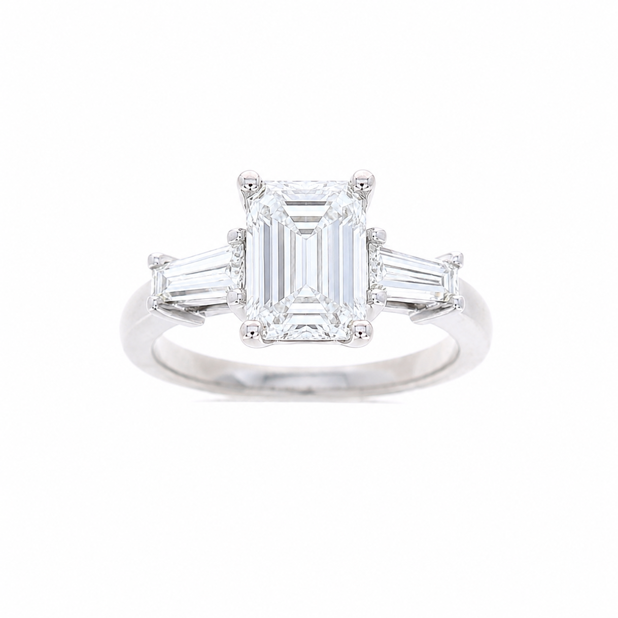 Ladies 14kt White Gold 0.50cts Baguette Diamond Engagement Ring Setting
