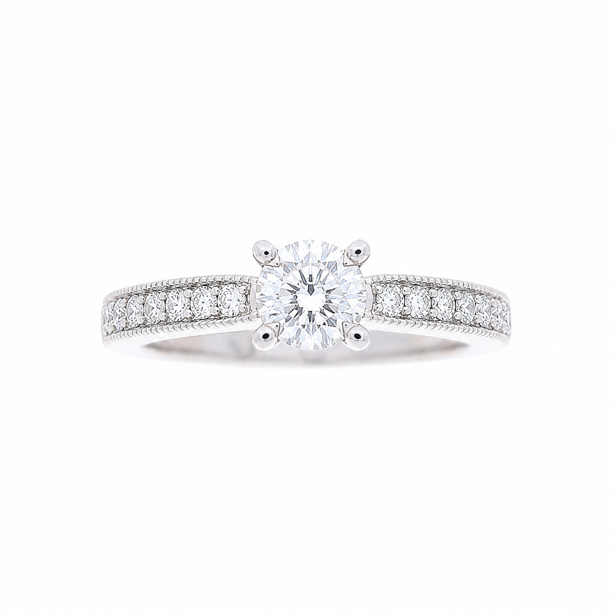 Ladies 14kt White Gold 0.22cts Diamond Engagement Ring Setting