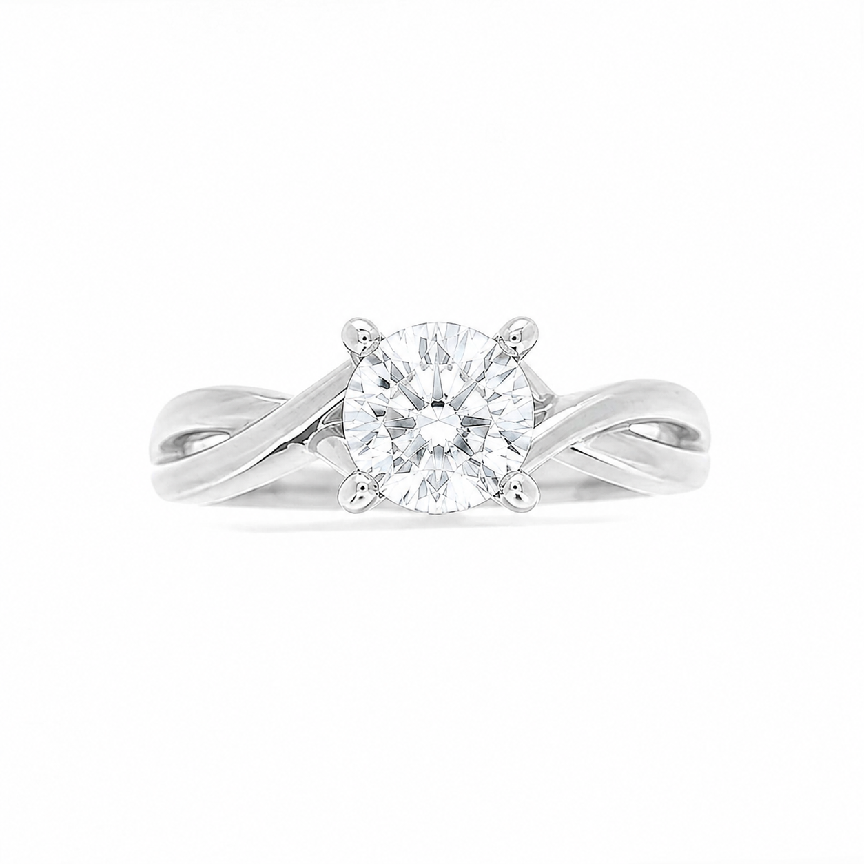 Ladies 14kt White Gold 0.05cts Diamond Solitaire Engagement Ring Setting