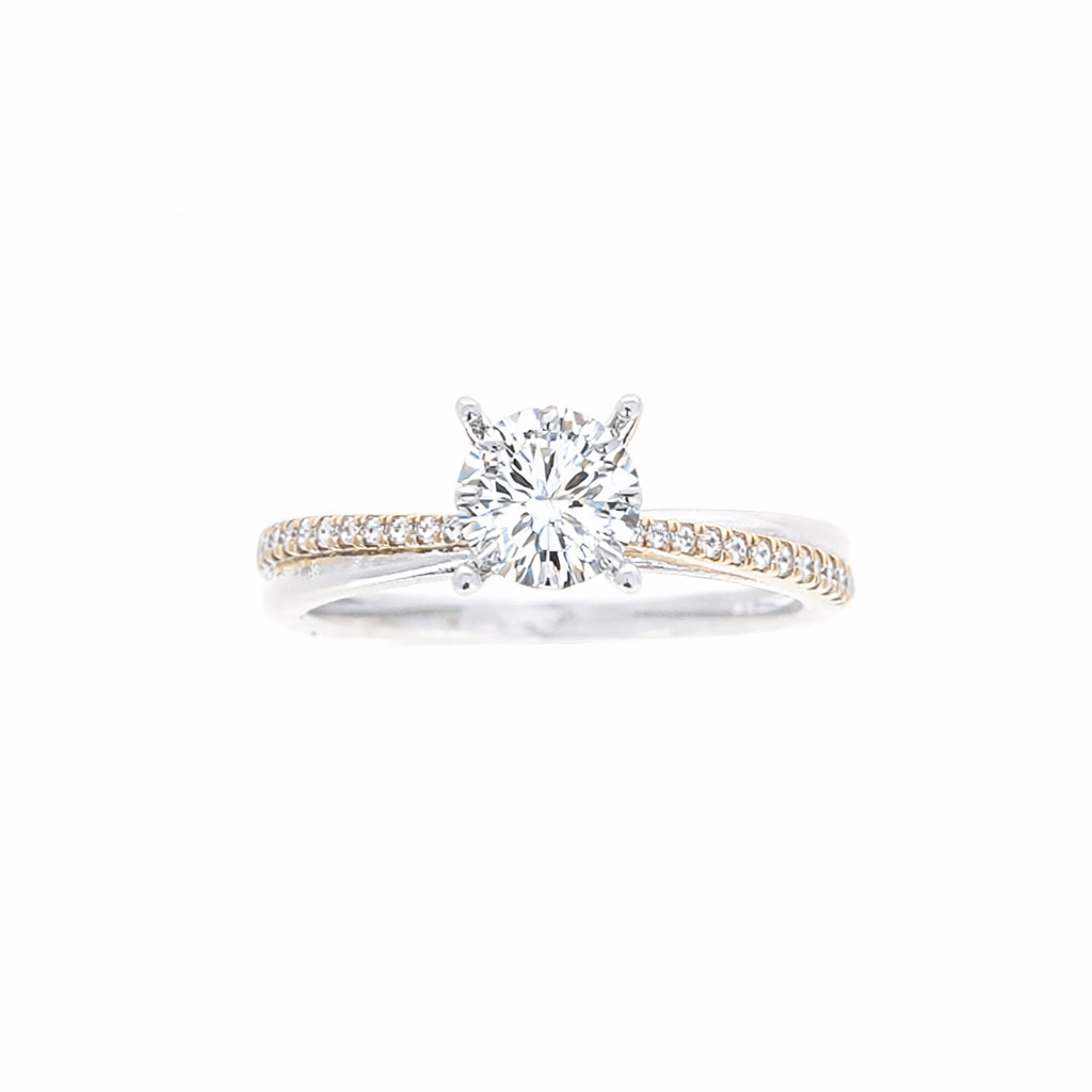 Ladies 18kt Two Tone 0.16cts Diamond Engagement Ring Setting By Simon G