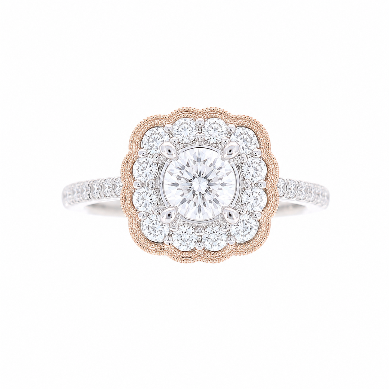 Ladies Two Tone 0.58cts Diamond Engagement Ring Setting