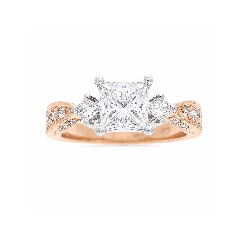 Ladies 14kt Rose Gold 0.52cts Diamond Engagement Ring Setting