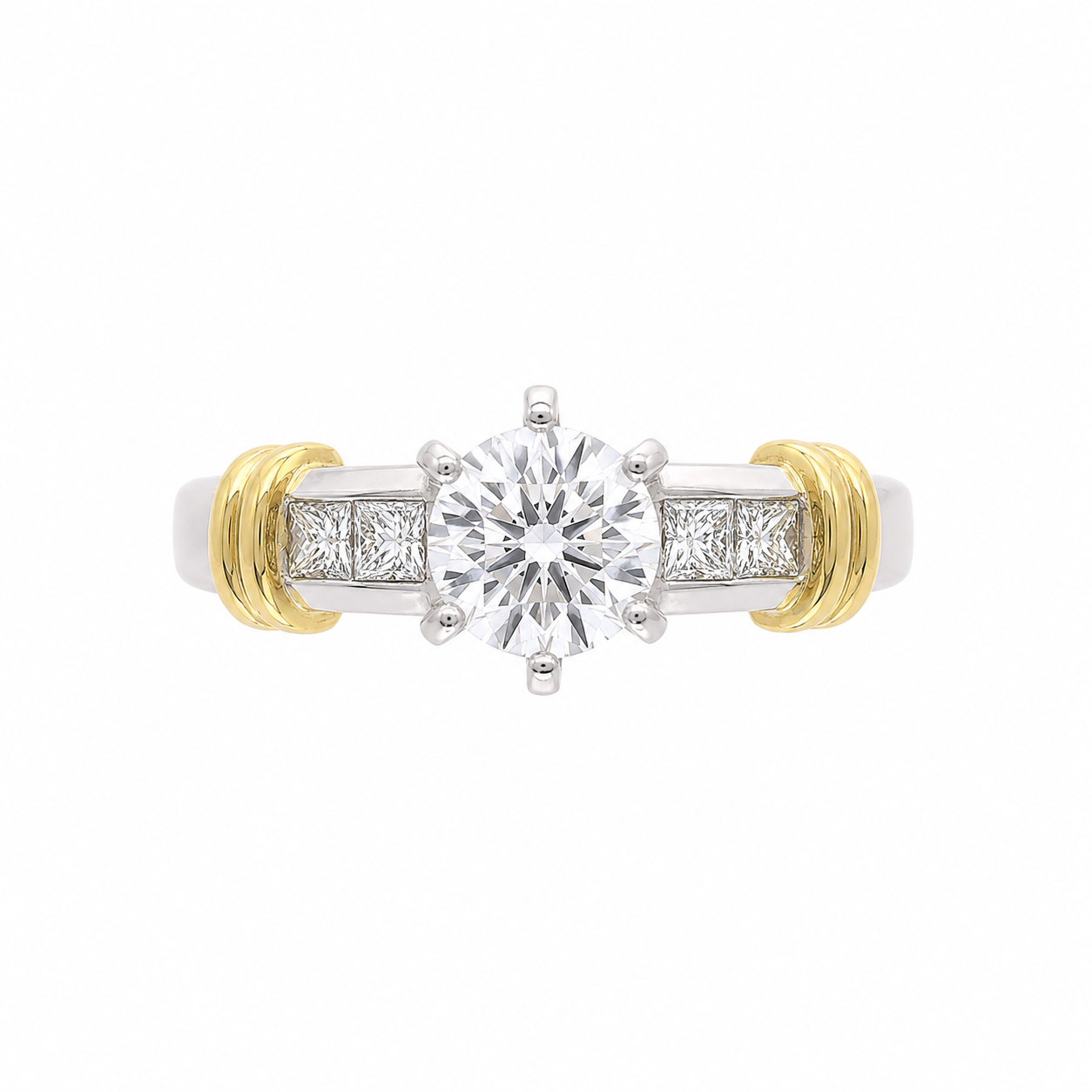 Ladies Two Tone 0.36cts Diamond Engagement Ring Setting