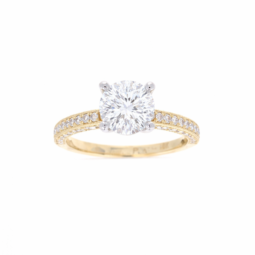 Ladies 18kt Yellow and Platinum 0.63cts Diamond Engagement Ring Setting