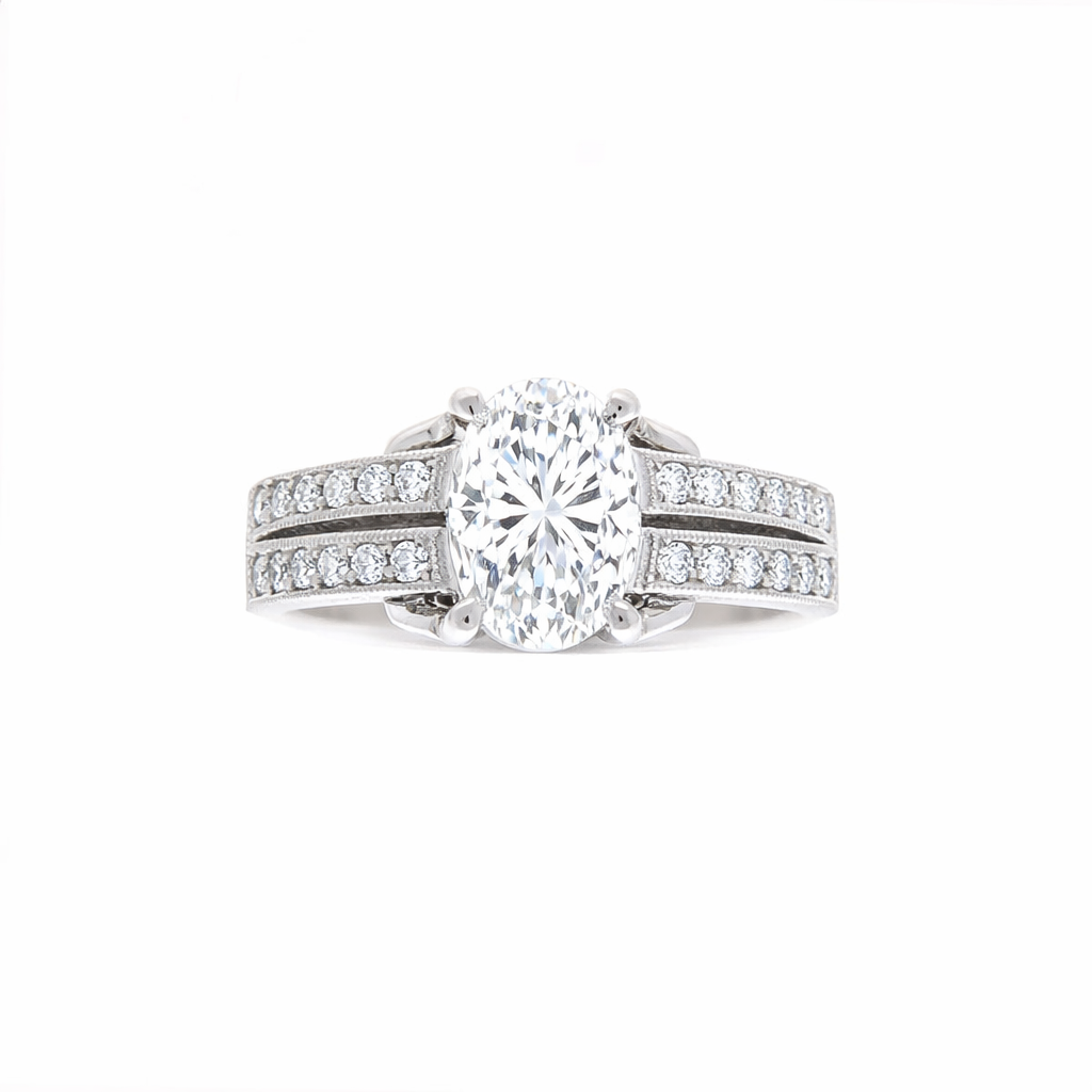 Ladies Platinum 0.34cts Diamond Engagement Ring Setting